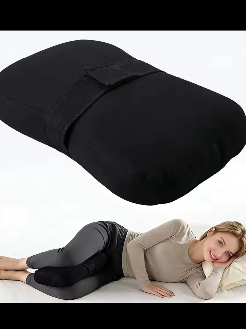 Knee Pillow With Velcro Leg Strap for Side Sleepers - Picture 5 of 8
